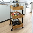 thumbnail image 2 of Carrito de SERVICIO Playcon Negro y madera naranja, 2 of 9