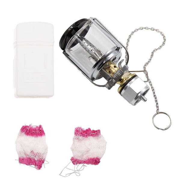 1 Conjunto de linterna de gas con la cubierta de la lámpara de la lámpara Camping Tienda de campaña Linterna Lámpara de gas portátil