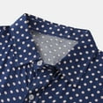thumbnail image 5 of BLVB Button down Shirts for Men Polka Dot Lapel Short Sleeve Tops Casual Summer Beach Vacation Blouse Tees, 5 of 9