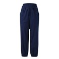 thumbnail image 3 of Pantalones Casuales Gibobby para Mujer con Bolsillo Parche Overol Cintura elástica azul marino M, 3 of 5