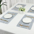 thumbnail image 6 of REGALWOVEN Rustic Placemats Set of 6 Cotton and Linen Placemats for Dining Table Decor Indoor Outdoor Kitchen Table Mat Blue 20*12in, 6 of 6