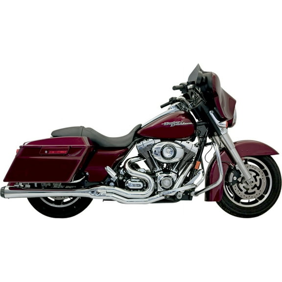 B4 2-Into-1 Exhaust with Megaphone Muffler (Chrome) for 06-16 Harley FLHX2