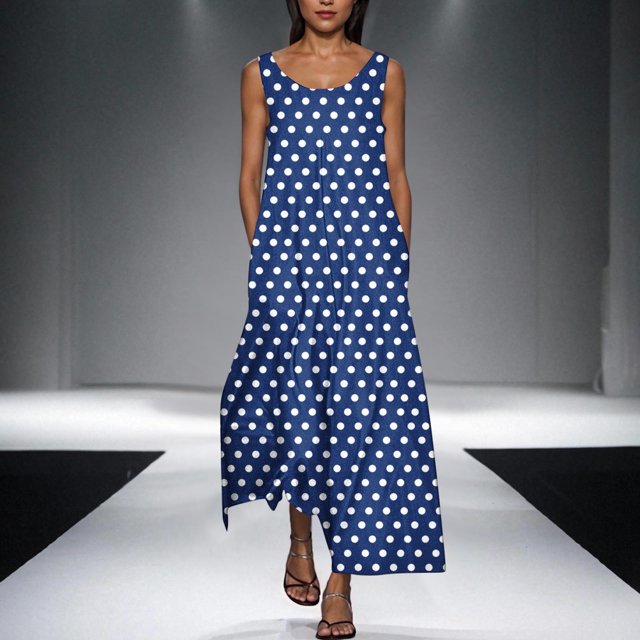 Liquidation d'Été 2025! Robe Grande Taille pour Femmes, Liquidation d'Été pour Femmes, Robe d'Été Sexy Mode Imprimée Sans Manches Col Rond