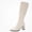 Beige, variant on WAVSUF Women's Knee High Boots Faux Leather Square Toe Side Zip Fall Chunky Trendy Boots Black 6