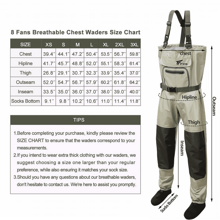 Men's Breathable Fly Fishing Hunting Waders Waterproof Stocking