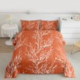 thumbnail image 2 of Homewish Jungle Branches Teens Queen Comforter Set, Orange Stripe Line Bedding Sets, Plant Botancial Reversible Bedding Comforter Set, Microfiber Bedroom Decor, 3-Piece, 2 of 8