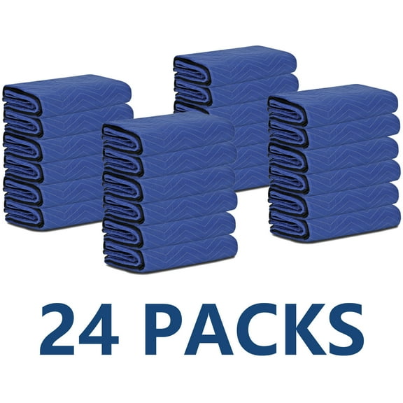 ZenSports 24 Moving Packing Blankets 80" x 72" (35lb/Dz) Professional Quilted Moving Pad