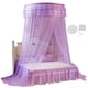 thumbnail image 1 of Mosquitera de encaje estilo princesa con forma de princesa y dosel redondo transpirable para cama (morado), 1 of 8