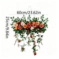 thumbnail image 4 of Yhmxh Artificial Rose Hanging Floral Swag, 23.62in Wide Flower Wall Hanging Decor with Trailing Vines, Rose Greenery Swag for Front Door, Wall, Window, Wedding Arch, Outdoor Indoor Floral Decorations, 4 of 6