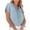 Blue, variant on Women's Chambray Button Down Shirt with Chest Pockets Lapel V Neck Lightweight Short Sleeve Casual Blouse Tops