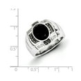 thumbnail image 3 of White Night Sterling Silver Black Rhodium-plated Diamond and Onyx Oval Men's Ring, 3 of 5