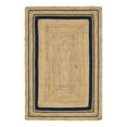 thumbnail image 3 of Unique Loom Braided Jute Collection Area Rug - Gujarat (4' 1" x 6' 1" Rectangle Natural and Navy Blue/Navy Blue), 3 of 7