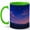 Green, variant on Starry Village Night 11oz Ceramic Mug, Moonlit Countryside Art