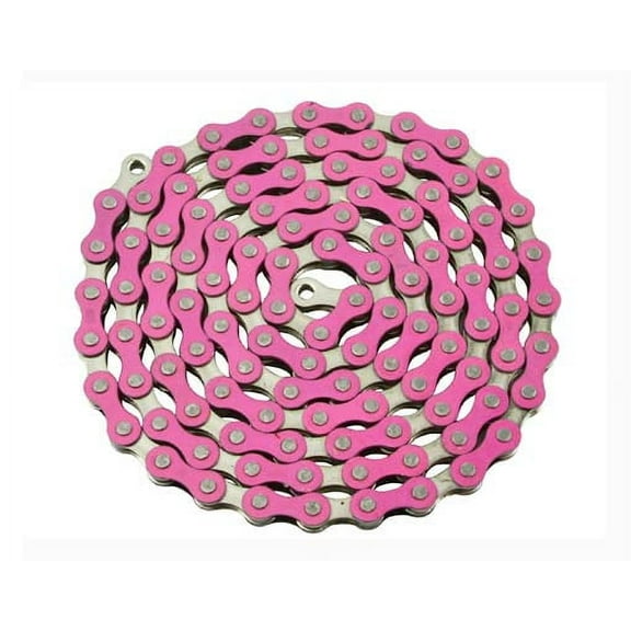 YBN Chain 1/2x1/8x112 Pink/Chrome. for bicycle Chain, bike chain, lowrider bikes, beach cruiser, chopper, limos, stretch