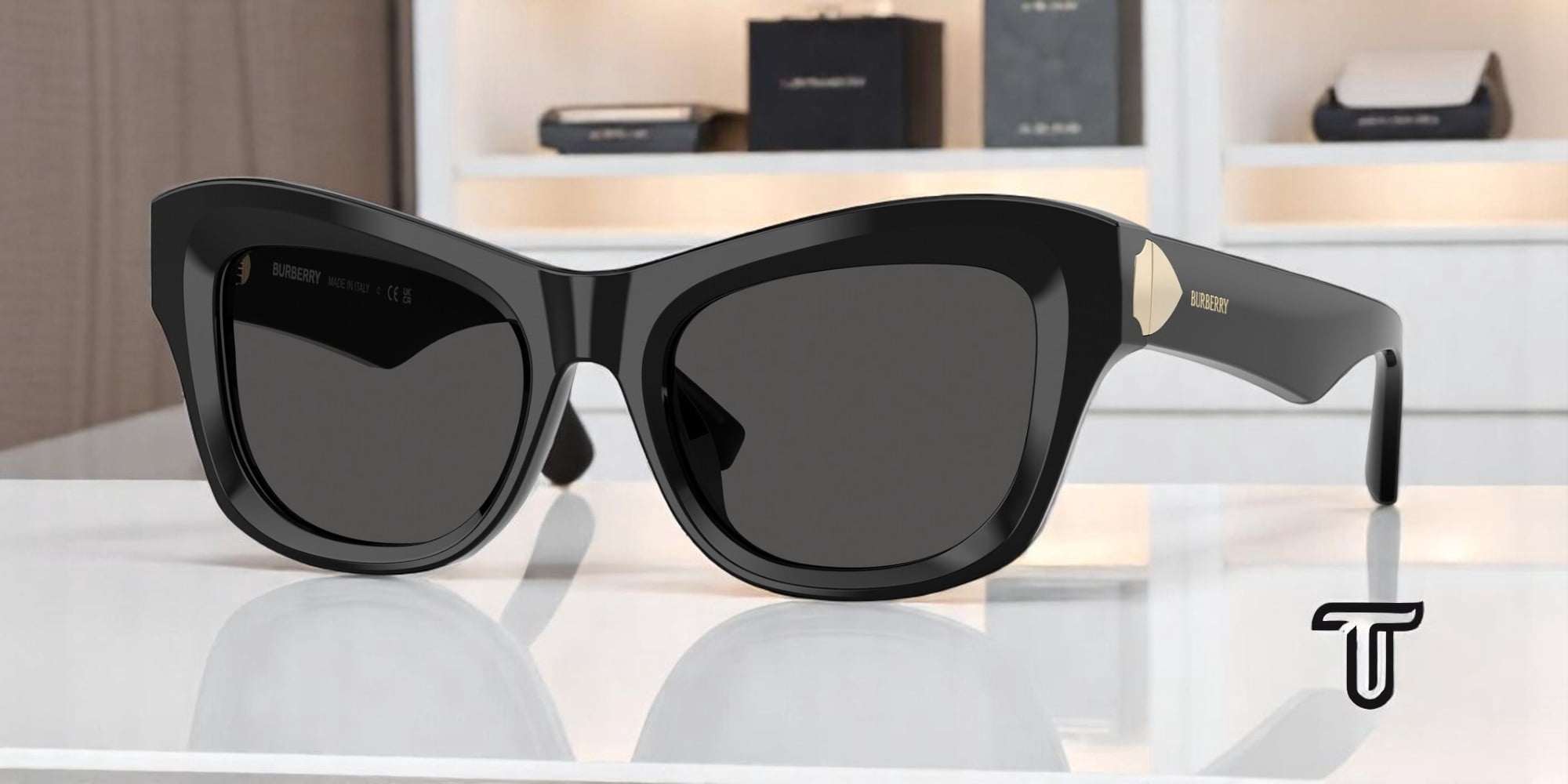 BURBERRY BE4443 300187 Black Dark Grey 55 mm Women