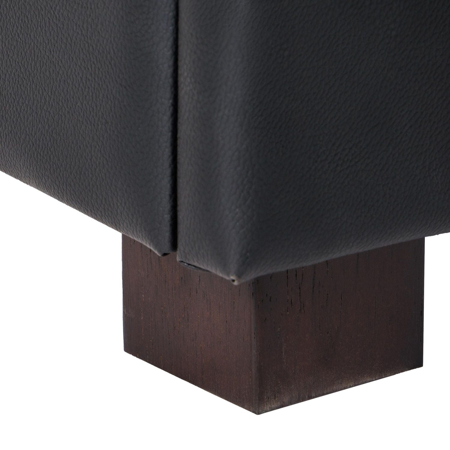 Petit pouf d'intérieur rectangulaire capitonné en similicuir avec rangement CorLiving Asha
