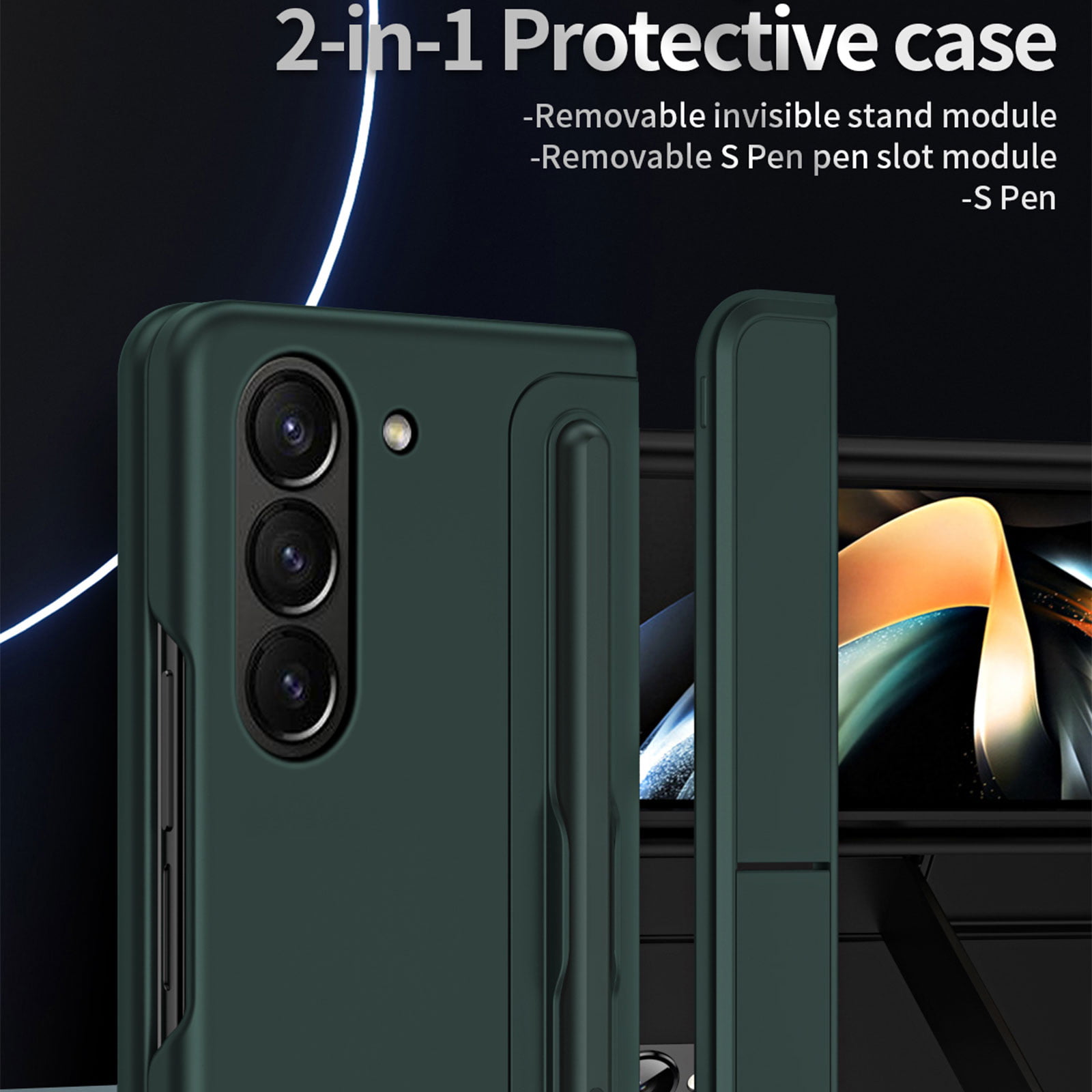 Phone Case For Samsung Galaxy Z Fold 5 Z Fold 4 Z Fold 3 Z Fold 2 Back Cover  Plating Single Sided Anti-Scratch Lines / Waves Marble Tempered Glass 2023  - US $19.99