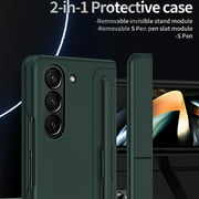 Case for Samsung Galaxy Z Fold 5 5G, with Detachable Magnetic S Pen Holder and S Pen, Build-in Hidden Kickstand 2 In 1 Protective Phone Case Cover for Samsung Galaxy Z Fold 5, Iceblue