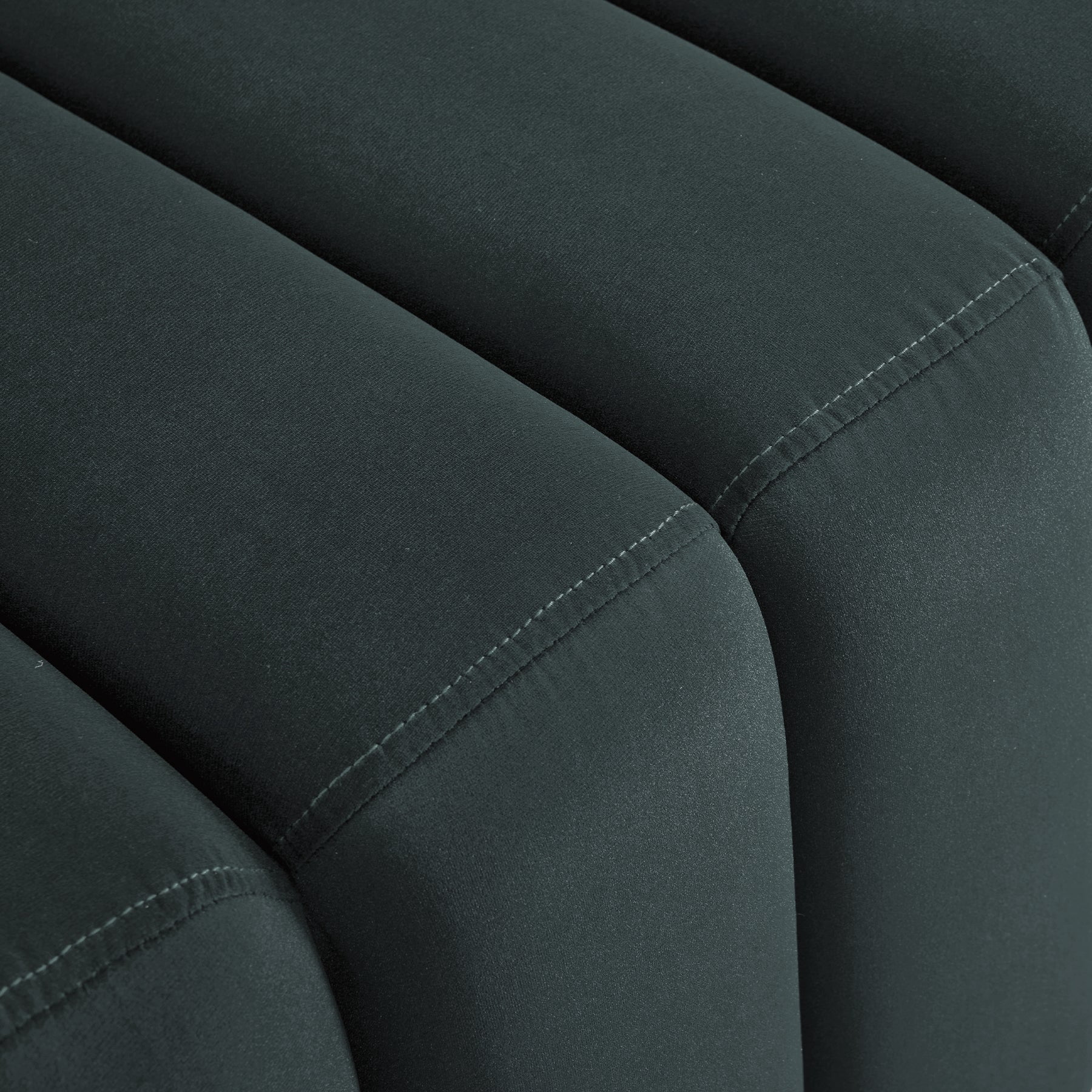 MCombo Waiting Room Benches, Guest Reception Lobby Chairs for Salon, Velvet Upholstered Ottoman for Bedroom Entryway 4698 (Dark Grey)