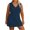 Navy, variant on Women's Plus Size Dresses, Sleeveless V-Neck Holiday Casual Summer Dresses Midi Navy Size 4XL