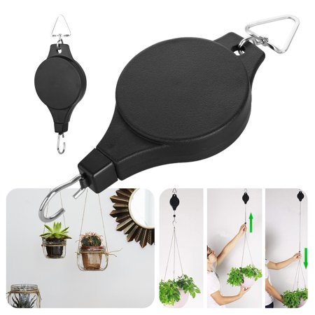 Garden Pot Hangers Retractable Plant Pulley Hanging Basket Pull Down Hanger for Garden Baskets Pot Birds Feeder ()