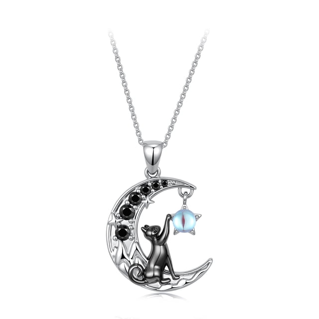 Collar de Gato Luna Bañado en Plata