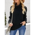thumbnail image 7 of Asyoly Women Turtleneck Sweaters Long Sleeve Solid Color Chunky  Knit Pullover Casual Comfy Oversized Jumper Keep Warm Tops, 7 of 7