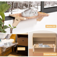 thumbnail image 3 of  Cat Window Perch, Cat Hammock Window Seat with Solid Wood Support, Metal Frame& 2 Removable Pads,Easy to Adjust&Assemble Cat Bed for Windowsill, Bedside and Drawer, 3 of 5