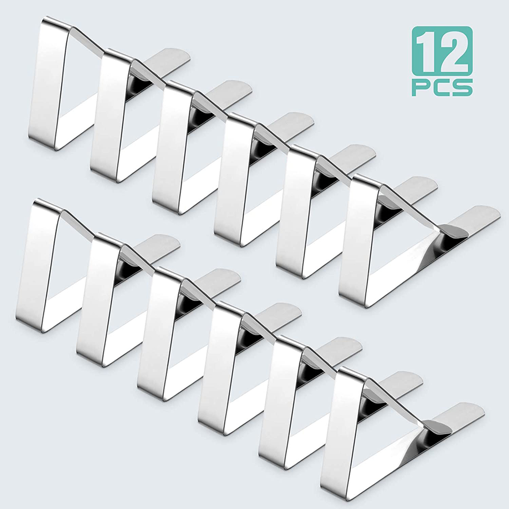 12 Pack Tablecloth Clips Heavy Duty Picnic Table Clips, Stainless