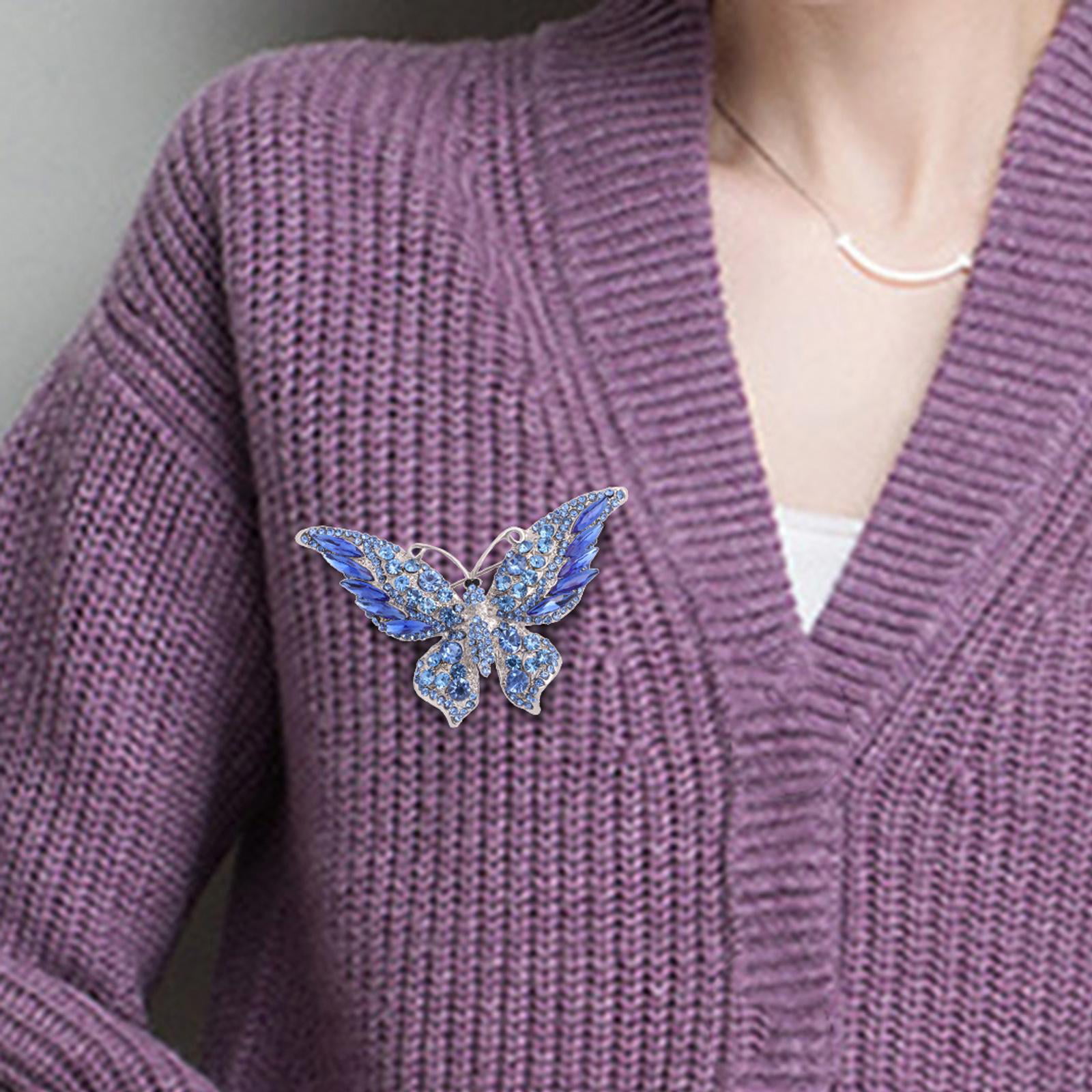Butterfly Brooch.purple Butterfly Pin. Crystal Brooch.brooch for Women.wedding  Gift.mother Day Gift.minimalist Brooch.delicate Pin. 