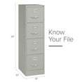 thumbnail image 4 of Pemberly Row Set of 3 4-Drawer Letter Width Vertical File Cabinet in Light Gray, 4 of 11
