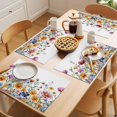 thumbnail image 5 of Spring Flower Placemats Set of 1, Watercolor Pink Yellow Floral Vine Leaf Plant Farmhouse Non-Slip Place Mats Washable Table Mats for Kitchen Dining Table Decorations Indoor/Outdoor, 5 of 9