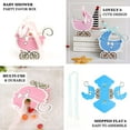 thumbnail image 4 of Efavormart 25 Pack | Blue Baby Paper Stroller Party Favor Gift Boxes, Cardstock Carriage Candy Boxes with Ribbon Ties - 4.5"x2"x4", 4 of 11