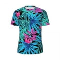 thumbnail image 4 of T Shirt For Men Tropical Leaves Hawaiian Print Novelty Gym Short Sleeve Comfortable Tshirt Summer St, 4 of 7
