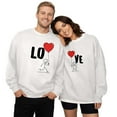 thumbnail image 2 of Sweatshirt for Women Oversized Couple's Valentines Hearts Printed Hooded Crew Neck Hoodless for Men and Women, 2 of 4