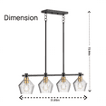 thumbnail image 6 of LIGHTINN Pendant Light Kitchen Island Adjustable Hanging Ceiling Light Modern Clear Glass Linear Home Decor 4-Light Fixture, 6 of 9