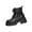 Black, variant on Women's Thick-Soled Zippered Boots Large Size Fall And Winter Style Comfortable And High-Heeled Ankle Boots Black 6