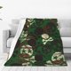 thumbnail image 1 of Fotbe Camouflage Skull Manta de Franela Acolchonada con Estampado, Súper Suave y Esponjosa, Extra Grande para Sofá, Cama, Uso Todo el Año-60"x50", 1 of 7