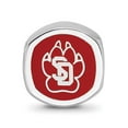 thumbnail image 5 of Sterling Silver Rhodium Plated U of South Dakota Enamel Cushion Bead, 5 of 5