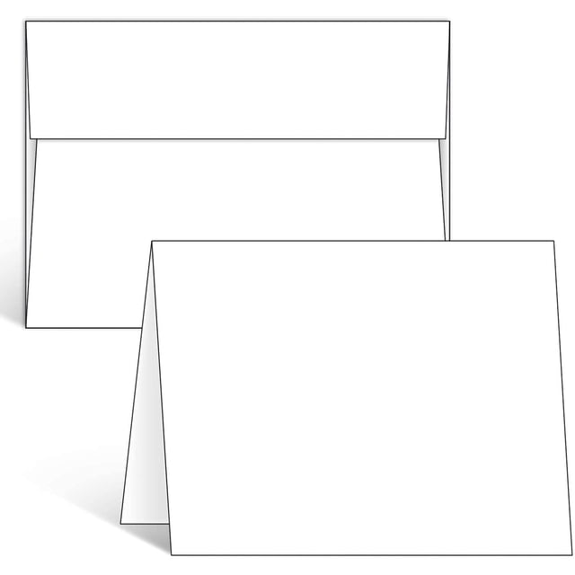 Tarjetas y sobres en blanco Ohuhu, paquete de 50, 4.25 x 5.5 pulgadas