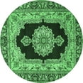 thumbnail image 1 of Ahgly Company Indoor Round Medallion Emerald Green Traditional Area Rugs, 8' Round, 1 of 4