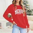 thumbnail image 6 of SwiftWear Christmas Themed Crewneck Sweatshirt for Women - Merry Christmas Graphic Pullover Tops Cozy Long Sleeve Holiday Wear Red, 6 of 8