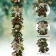 thumbnail image 3 of 6ft Christmas Garland with 20 LED Lights, Prelit Artificial Wreath with Ball Ornaments Pine Cones Ribbons, 3 of 9