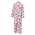 thumbnail image 4 of AIGUR Matching Mommy and Me Sleepwear, Candy Cane  Bow Print Button Down Long Sleeve Pajama Set, 4 of 9