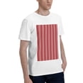 thumbnail image 2 of Bingfone Stripes Red White Men'S Loose Fit Short-Sleeve Pocket T-Shirt, 2 of 7
