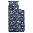 thumbnail image 2 of Fireman and Truck Blue Pattern Teens Toddler Nap Mat with Pillow, Sleeping Mat Bag for Preschool Daycare 60"x20", 2 of 6