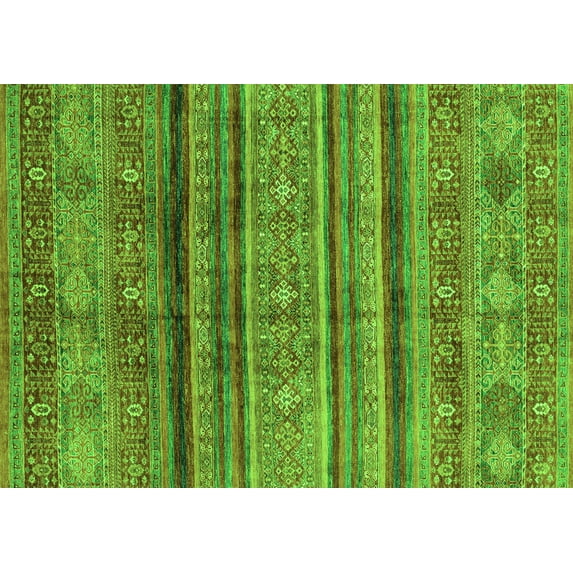 Ahgly Company Indoor Rectangle Southwestern Green Country Area Rugs, 7' x 9'