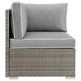 thumbnail image 2 of Modway Fauteuil d'Angle de Patio en Rotin et Tissu, Fini Gris, 2 of 4