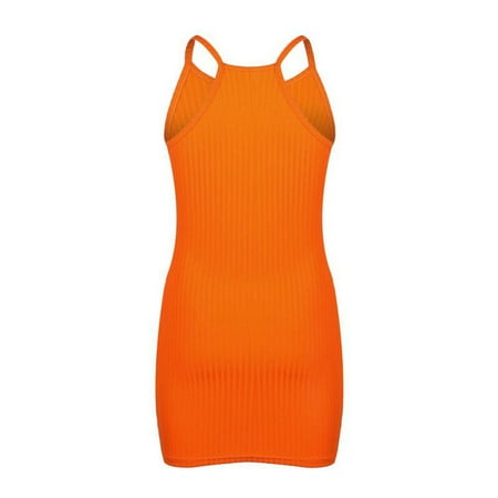- Women's Sling Dress Backless Solid Sleeveless Bodycon Party Dresses