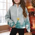 thumbnail image 2 of Atogsazn Girls Christmas Half Zip Sweatshirt Kids Graphic Long Sleeve Pullover Sweatshirts Fall Winter Tops Clothes Gray 11-12 Years Fashion, 2 of 5